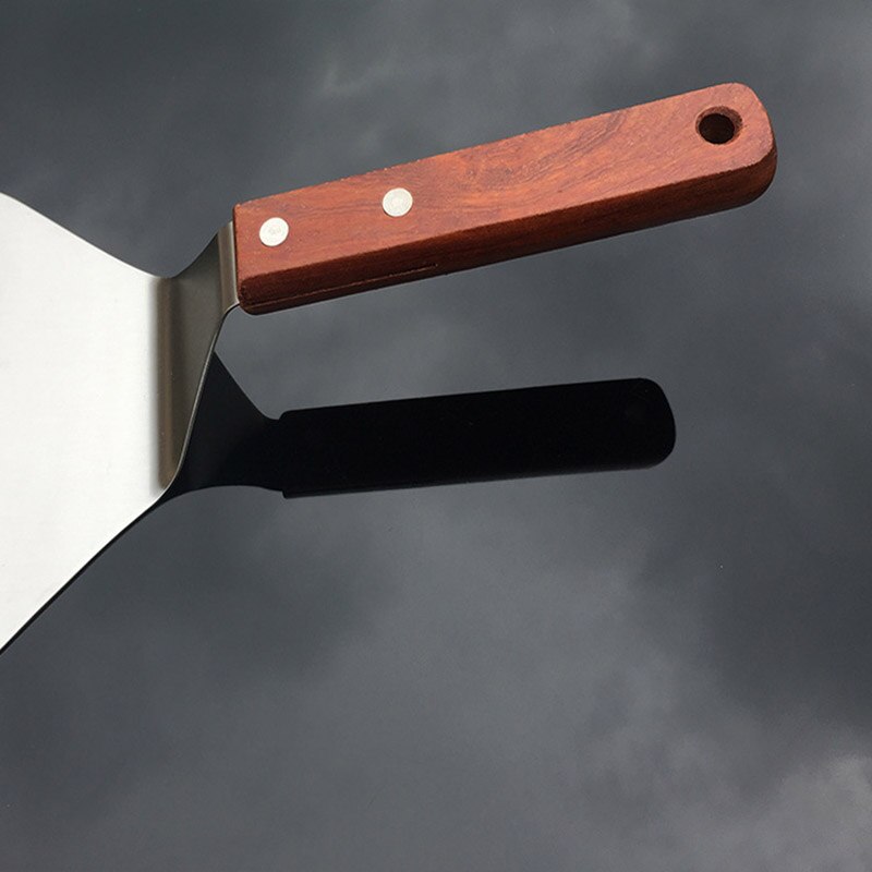 Stainless Steel Pizza Shovel with Wooden Handle Pizza Peel Anti-scalding Pizza Paddle Spatula Cake Shovel Kitchen Accessories