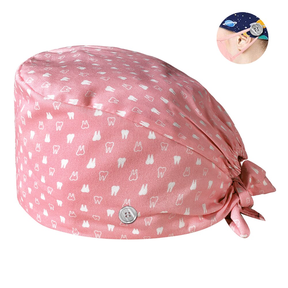 HC2K22003Wholesale Breathable lab hat Laboratory hat the Buttons scrub caps adjustable unisex Pet grooming work: 22133