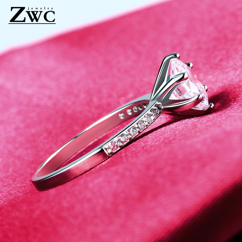 ZWC Neue Kristall Hochzeit Ring für frauen Finger Engagement Zirkon Ring Weiblichen Schmuck Ring Partei 6/7/8/9 Größe
