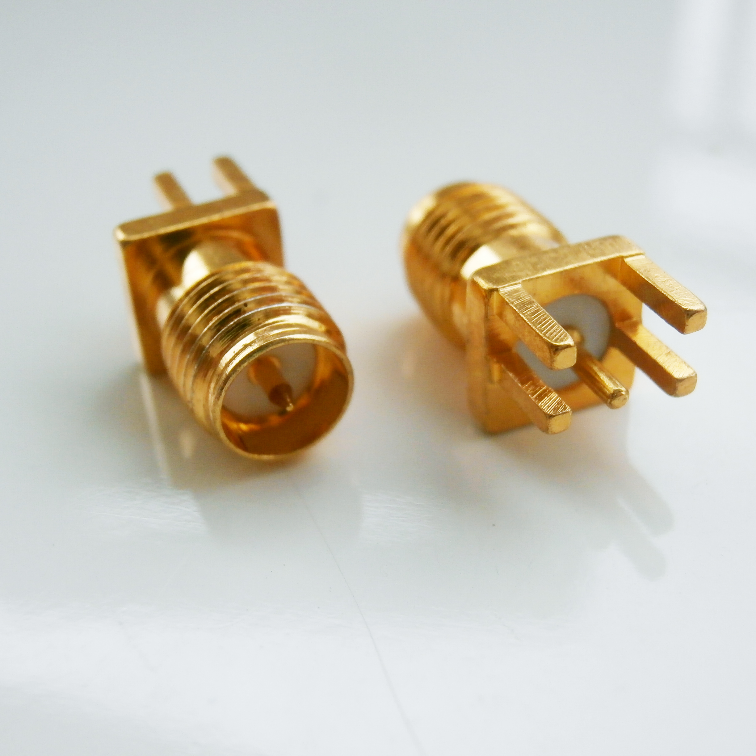 1PCS Connector RP-SMA Female plug solder PCB clip edge mount Straight