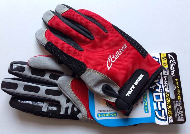 Japan EIGENAAR Outdoor Winter Vissen Handschoenen Waterdichte Volledige Vingers Anti-slip Professionele Zee Vissen Handschoen Kaphandschoenen L-XL-XXL: Rood / XL