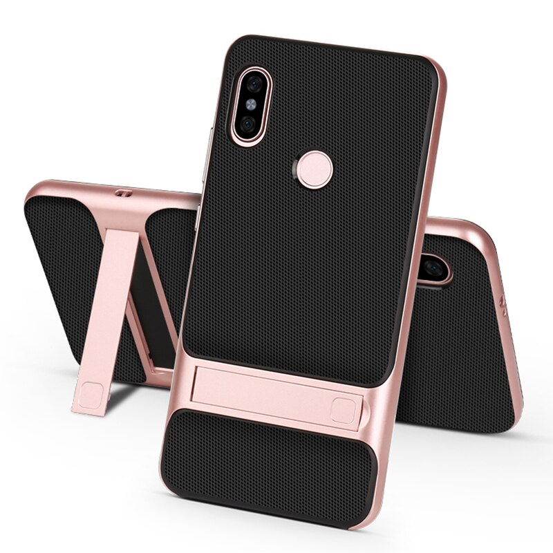 Coque de protection complète pour Xiaomi, compatible modèles Redmi Note 5 Pro, Note 5 Pro, Version globale, avec béquille arrière: Redmi Note 5 / Royce Rose Gold