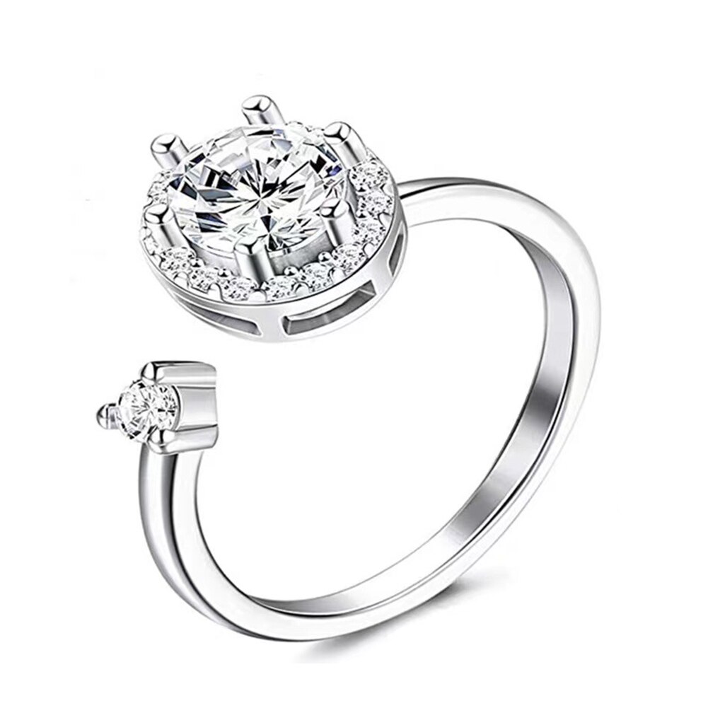 Finger Spinner ansia anello apertura regolabile strass ruota anelli Stress allevia gioielli giocattolo per ragazze donna regali moda: D