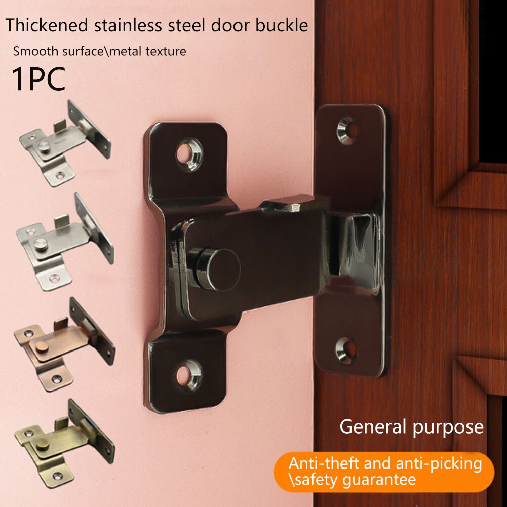 Flip Lock Door Latch Right Angle Thick Bathroom Hasp Universal Sliding Barn Gate Window Safety Anti-theft Stainless Steel Home