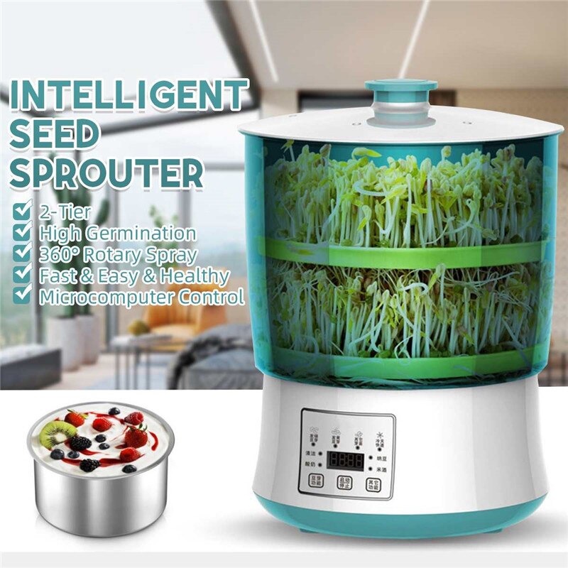 Home Intelligence Bean Sprouts Machine 2/3 Layers Thermostat Green Seeds Growing Automatic Bean Sprout Machine Large Capacity