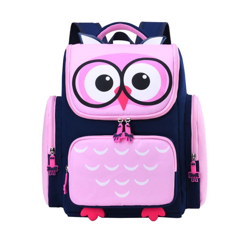 Ademend 3D Uil Gedrukt Kids Schooltassen Meisjes Cartoon Basisschool Rugzak Orthopedische Dagrugzak Mochila Infantil Escolares