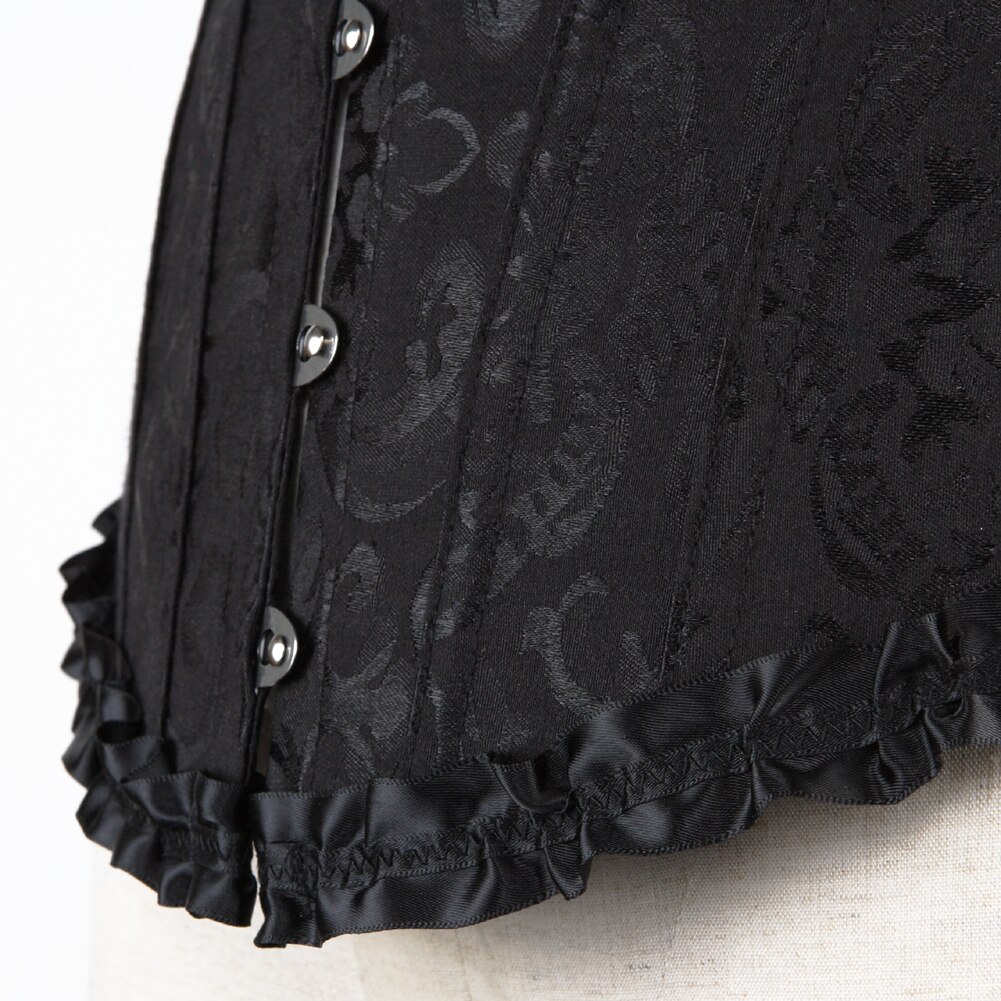 Conjunto Sexy de corsé para mujer, ropa gótica de talla grande con encaje en el pecho, Top de corsé negro con falda, disfraz Burlesque