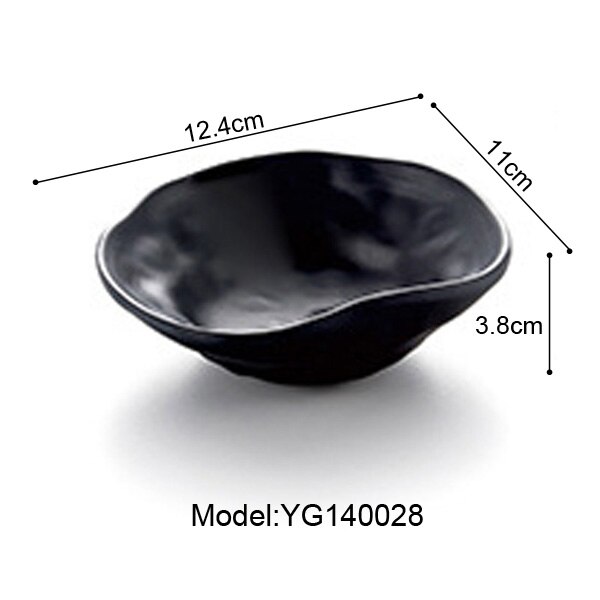 A5 mélamine vaisselle assiette à dîner assiette Larregular plat à soupe avec bouche mélamine porcelaine Imitation vaisselle assiette à rôtir: YG140028