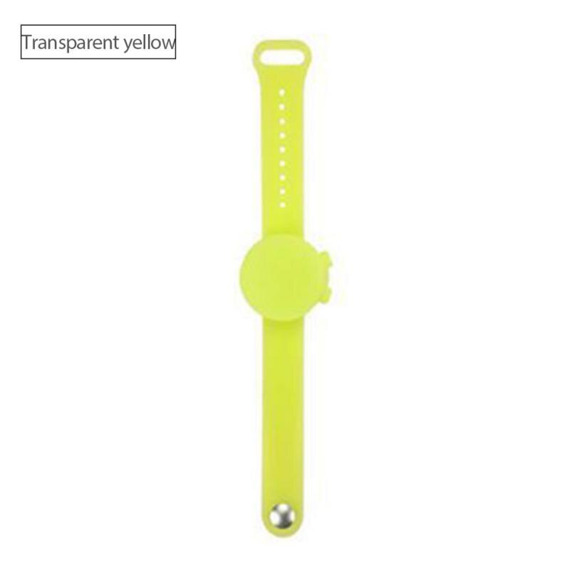 Bracelet en Silicone distributeur de désinfectant pour les mains, sous-emballage, pompe distributrice de désinfectant pour les mains: Transparent yellow