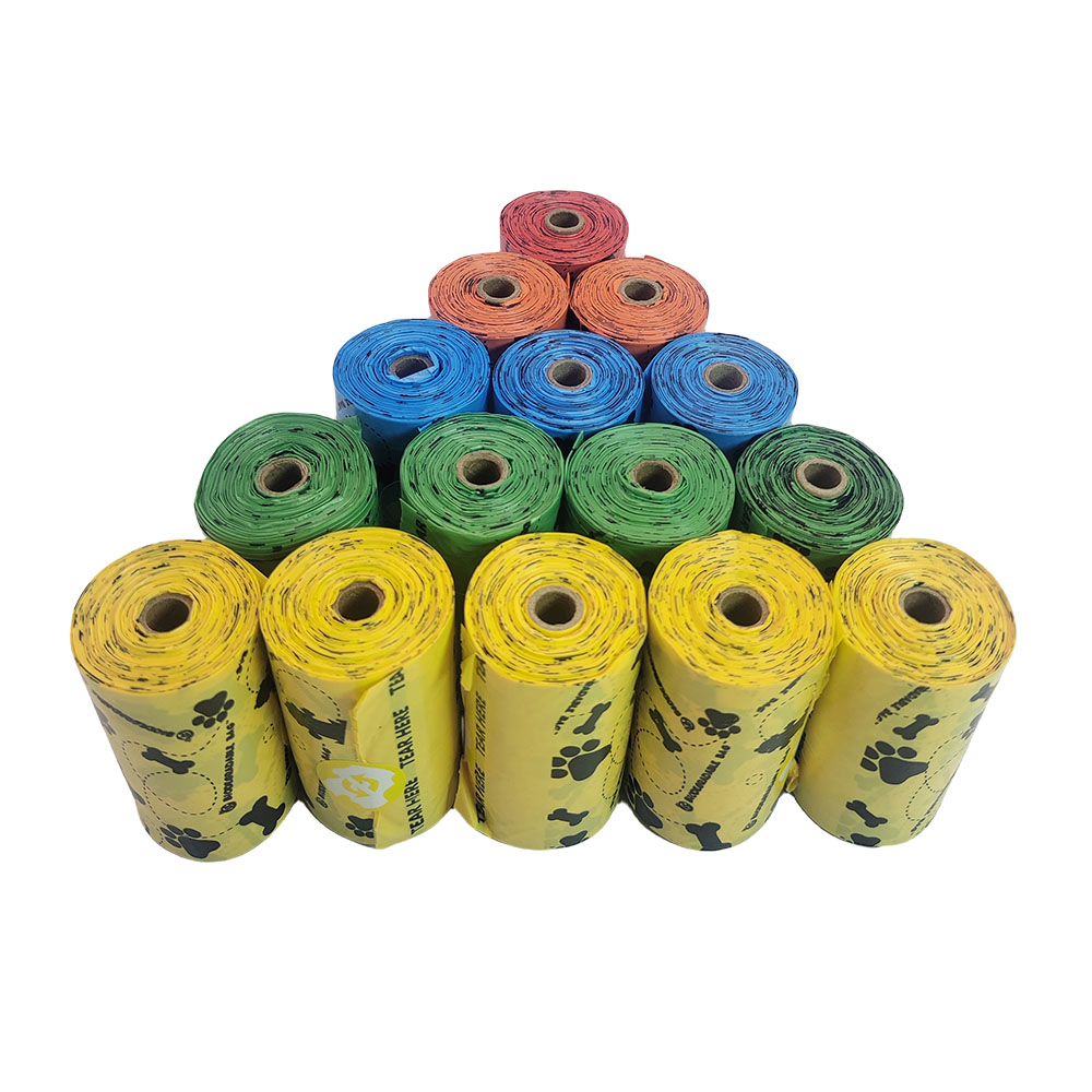 Sacos de cocô para cães e gatos, sacos descartáveis para resíduos de cães, dispensador de sacos biodegradáveis para casa ao ar livre, recarga limpa, saco de lixo