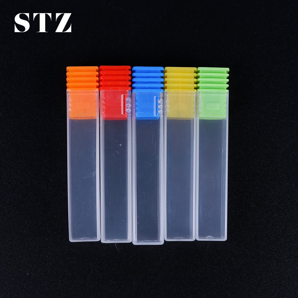 STZ-caja de almacenamiento transparente para broca de uñas, contenedor vacío, cortador de fresado, caja vacía, accesorio de acrílico para uñas #884, 5 uds.