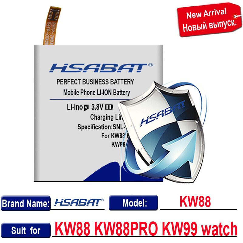 Hsabat KW88 550 Mah Batterij Voor Kingwear Smart Horloge KW99 KW88 KW88 Pro Batterijen