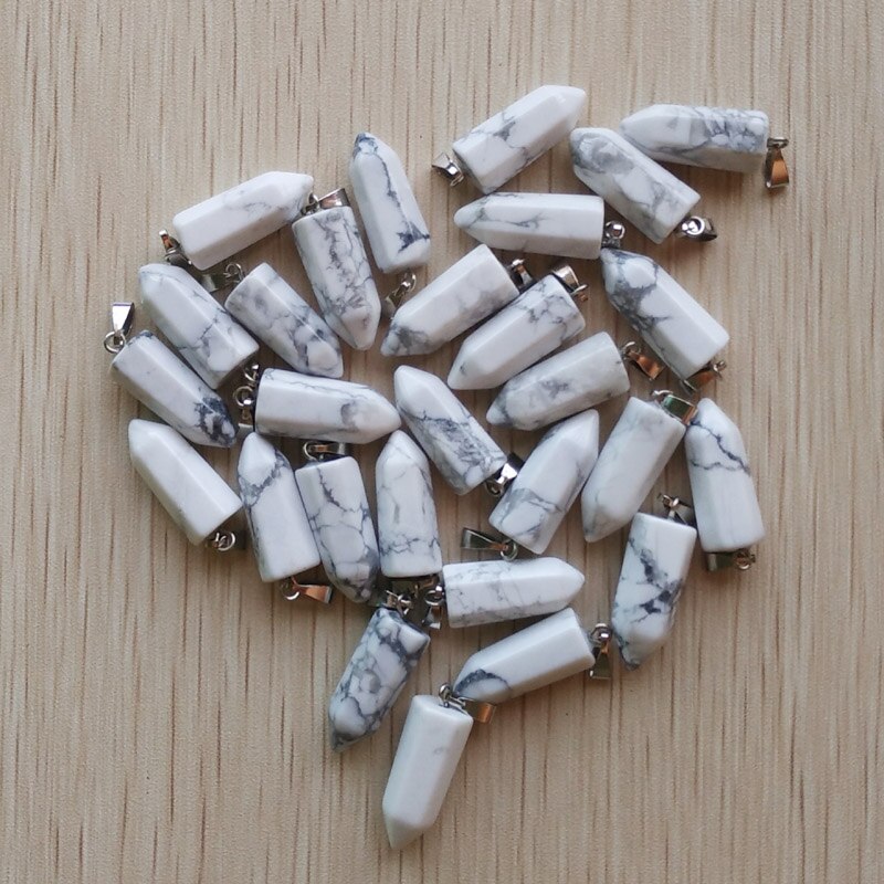 50pcs/lot bestselling good natural stone mix point pillar pendants for jewelry making