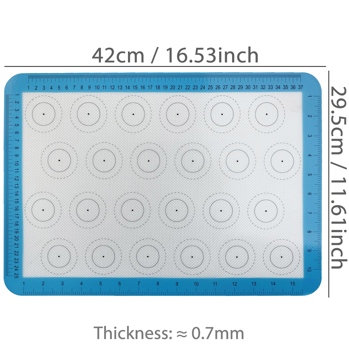 Silicone Baking Mat for Oven, Reusable Non Stick Heat Resistant Bakeware Sheets Liner, Baking Tools for Cookie Macaron Pastry: SKY BLUE