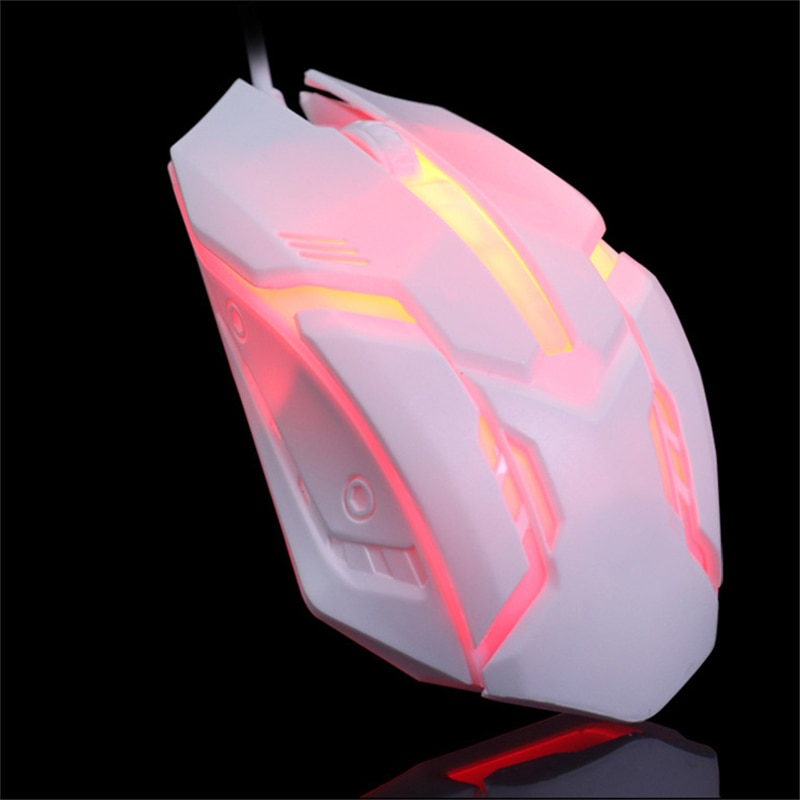 LED Light 4 Button Wired Gaming Mouse 1600DPI Optical USB Ergonomic Colorful Light Mice Mouse for PC Computer Notebook