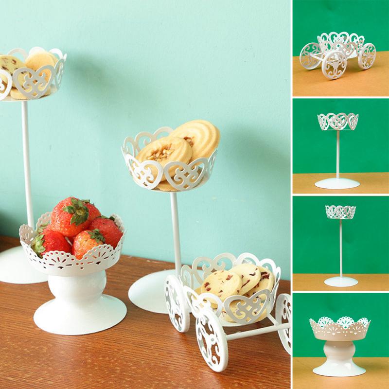 European Wrought Iron Cake Stand Model Round Base Dessert Wedding Birthday Party Baking Kitchen White Variety TSLM1