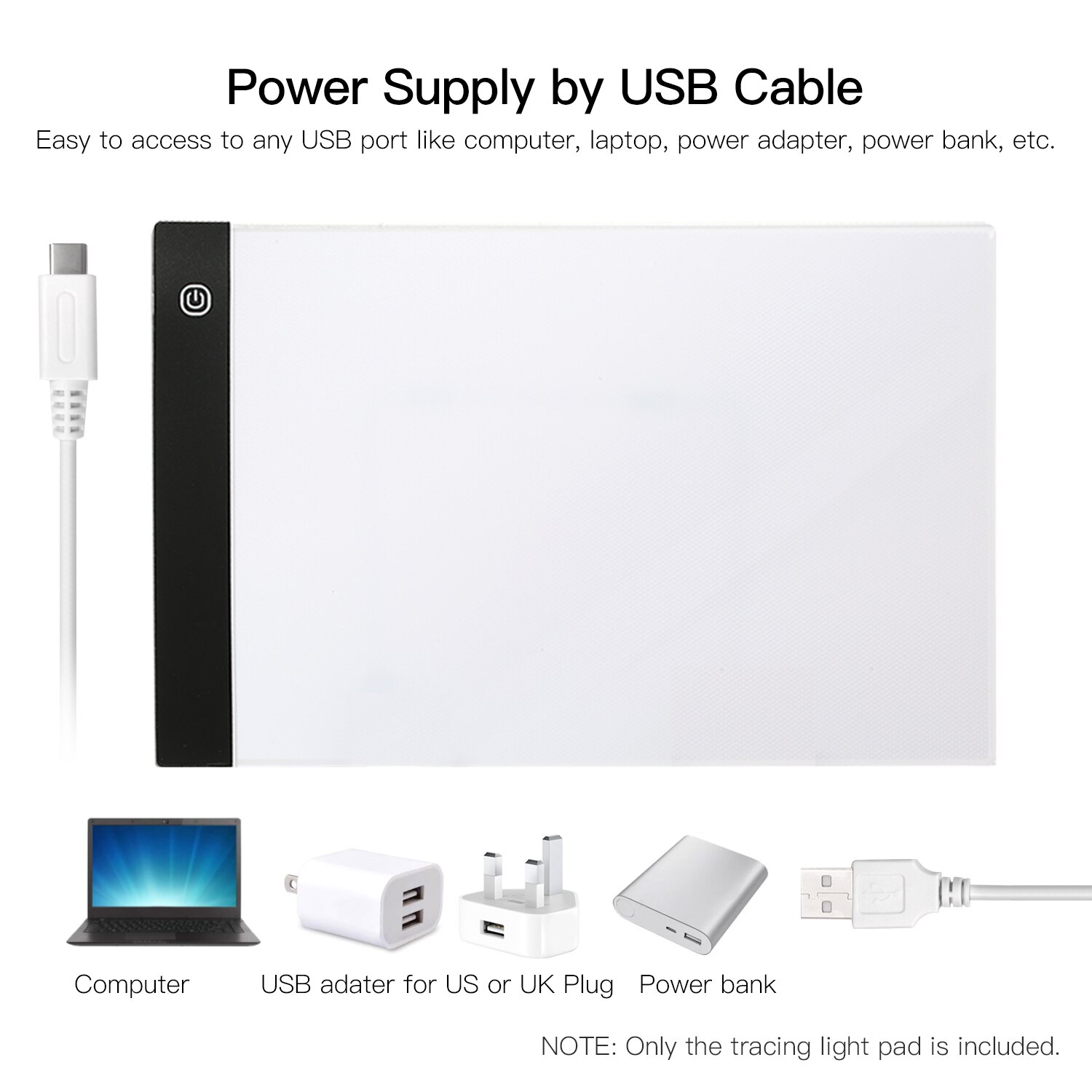 133 Pieces DIY Tools and Accessories Kits with A4 Tracing Light Box Multi-Size Diamond Pen Tray Kits Fix Tool