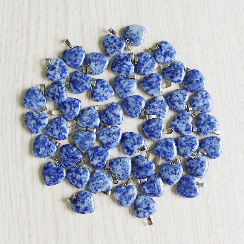 Charms Natural Sodalite Stone Love Heart Beads Pendants 20mm DIY Jewelry Making For Women