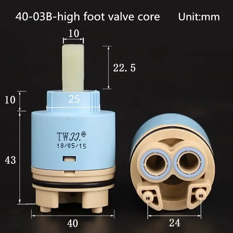 Cartouche en céramique pour robinet, 25mm/35mm/40mm, cartouche pour centre commercial, cuisine, bain, bassin, accessoires de douche: Lavande