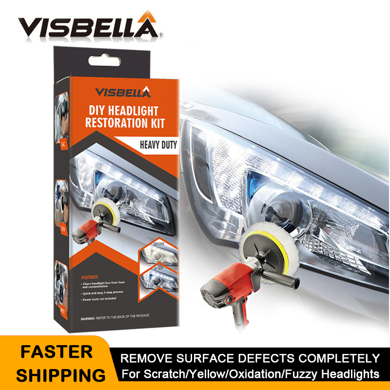 Visbella Professionele Koplamp Restauratie Kit Diy Koplamp Bleekmiddel Car Care Repair Kit Hoofd Lense Schoon Polish Door Machine