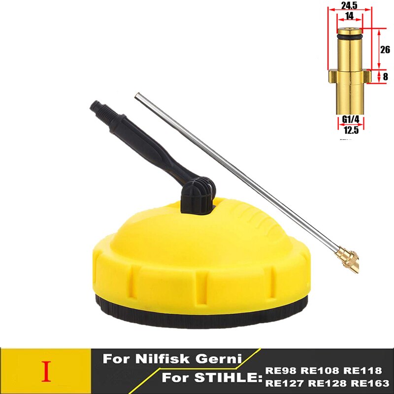 Spazzola per pavimenti con pulizia a spruzzo rotante per idropulitrice ROUE per Karcher/Nilfisk/Elitech/Lavor.: I