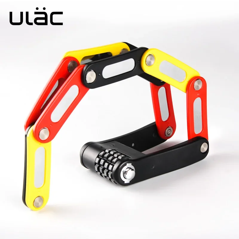 ULAC 4 Digit Combination Password Bicycle Lock Folding Bike Lock Steel Safety Lock For Bikes Anti-theft Security Mini