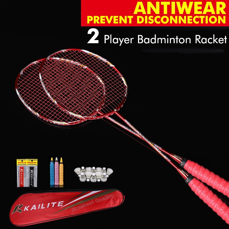 2 Pieces 4U G5 80g Carbon Fiber Badminton Racket Carbon Badminton Racquet 22-28 LBS