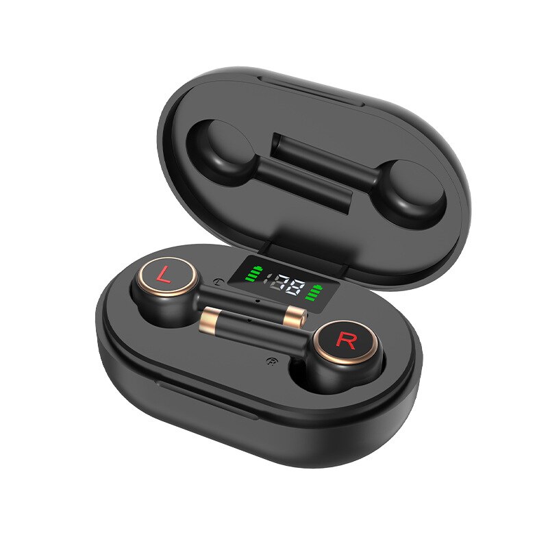 Stereo vero Cuffie Senza Fili TWS oortjes Auricolari Bluetooth sport bass handsfree chiamata HD Auricolari con microfono per Cellulari: Black Pro