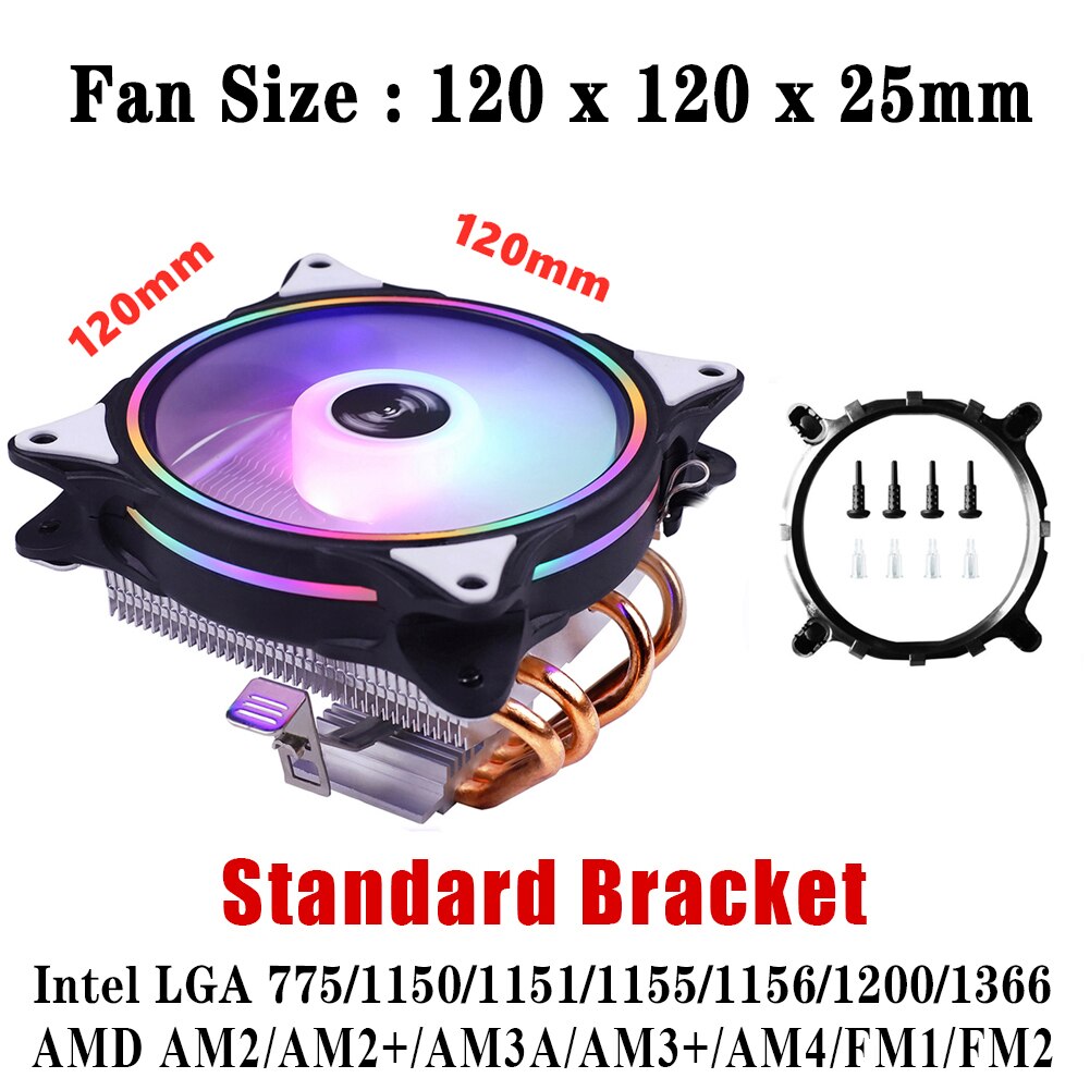 Wovibo CPU Cooler 120mm Fan Ventilador PWM 4PIN Lo... – Vicedeal