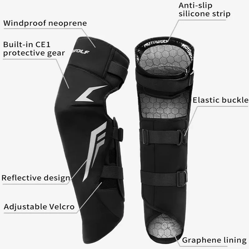 Protezioni per le gambe da equitazione per moto Antivento freddo anti-avvolgimento Parabrezza ispessito Equipaggiamento protettivo CE Ginocchiere lunghe calde invernali