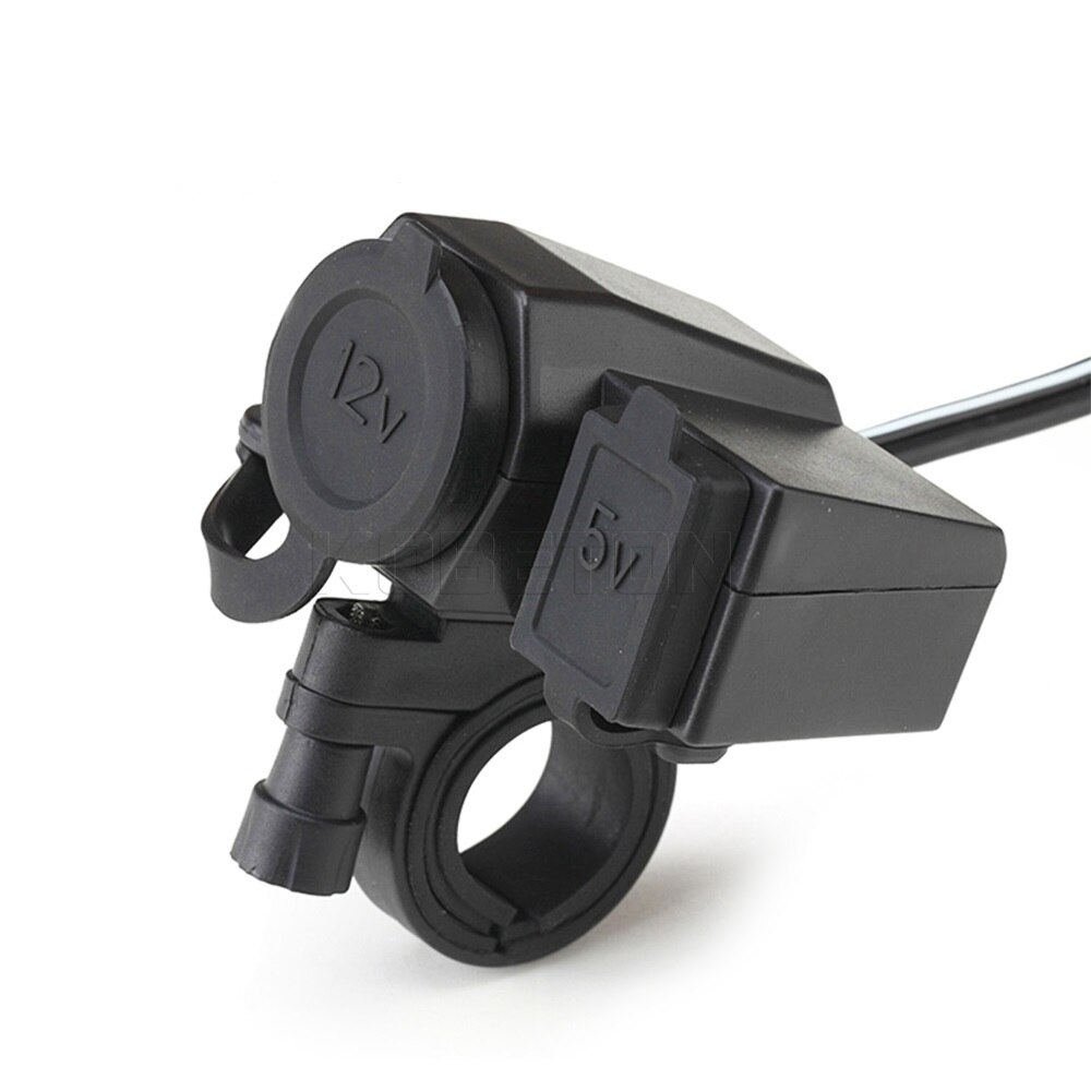 Kebidu Waterdichte Motorfiets telefoon oplader 12 V Sigarettenaansteker + 5 V USB Power Poort Adapter Outlet Socket Charger