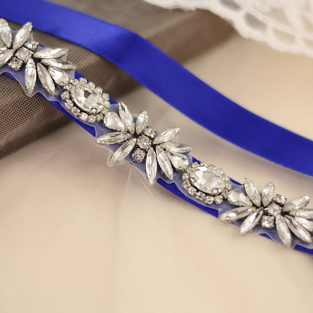 TRiXY S292 Sparkly Rhinestone Belt Wedding Dress Belt Sliver Crystal Bridal Sash Diamond Bridal Belt For Wedding Dress Accessory