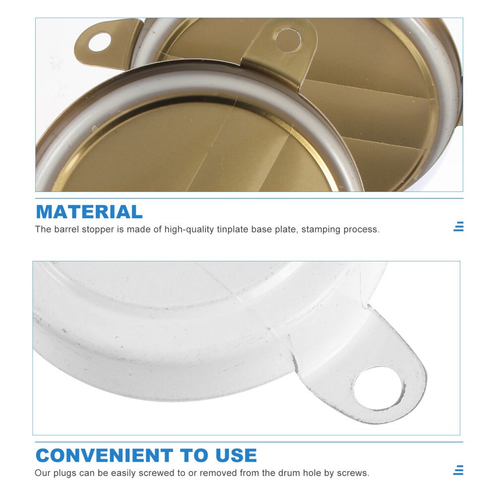 80Pcs Seal Caps Iron Barrel Covers Waterproof Barrel Sealing Lids White