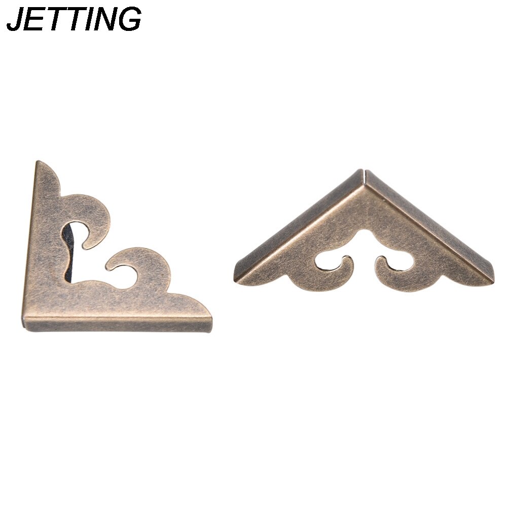 Jetting 12 stk/parti kasse boks hjørner beslag dekorative til møbler indretning trekant rattan udskåret 27mm