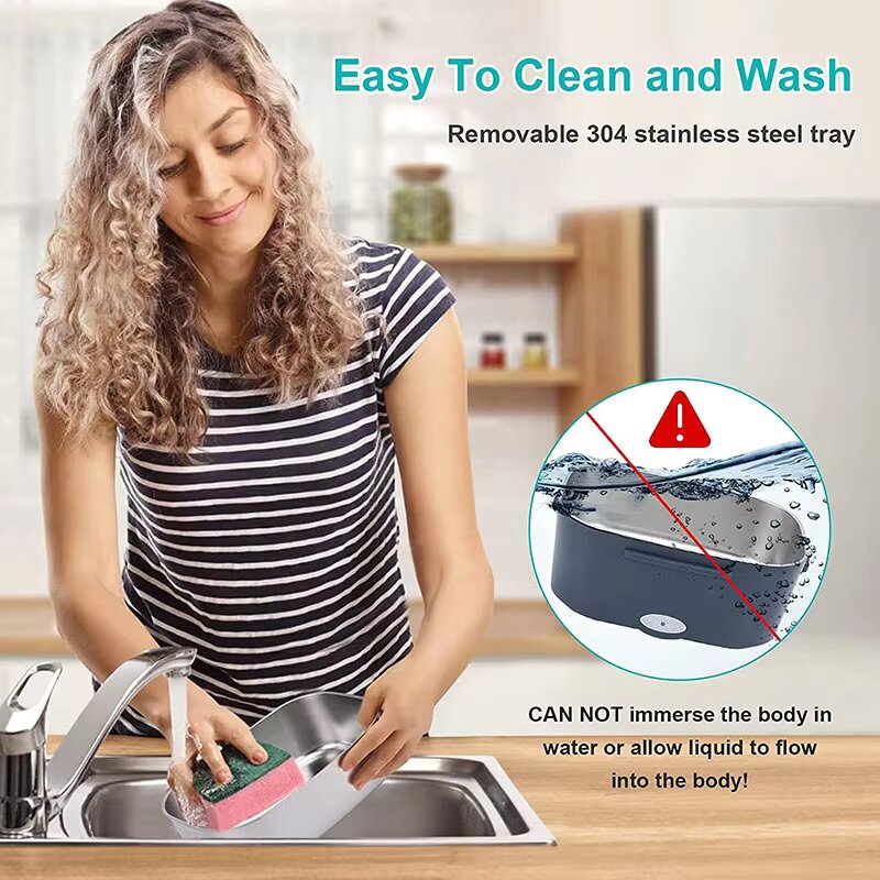 Contenitore per scaldavivande portatile Contenitore per il pranzo elettrico in acciaio inossidabile per fabbrica di uffici domestici per camion per auto 110 V//220 V