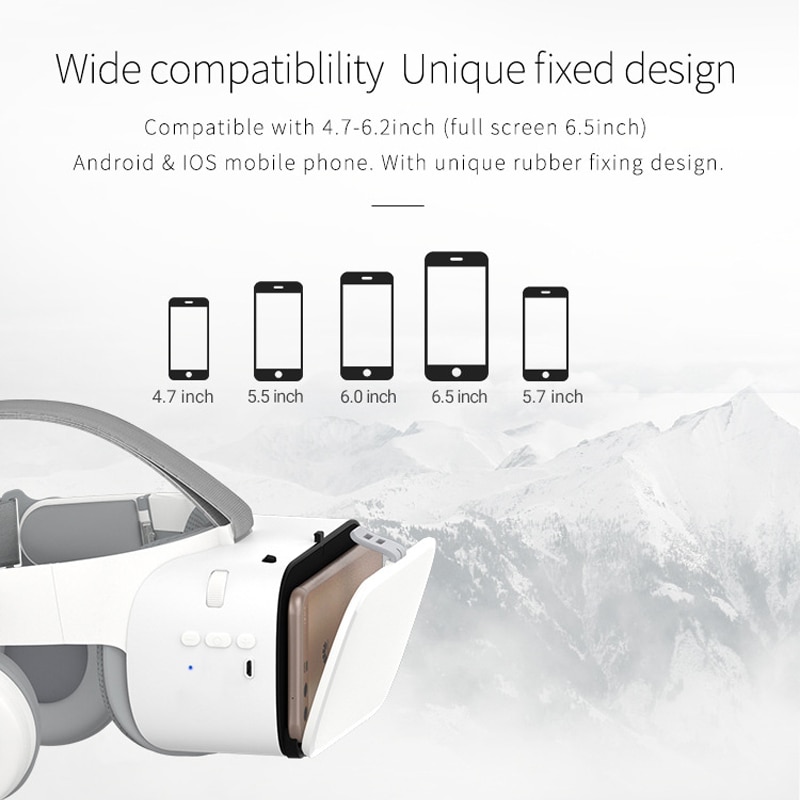 Bobo vr  z6 bluetooth 3d briller virtual reality box google pap stereo mikrofon headset hjelm til 4.7-6.2 " smartphone+joystick