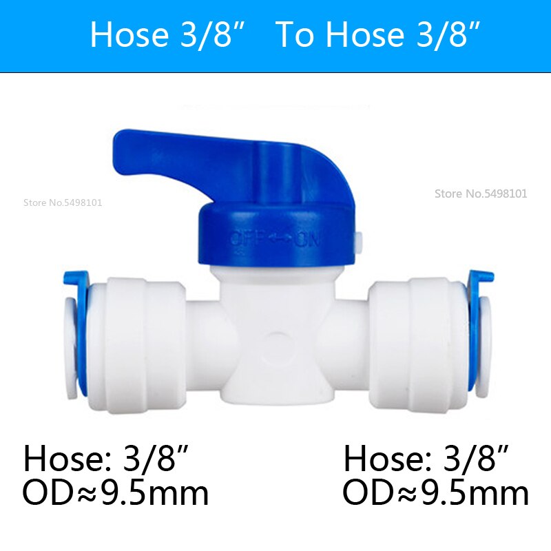 Válvula de esfera de plástico para água, 1/4 "5/16", mangueira od de conexão rápida, 1/4 ", 1/4" "encaixe do aquário do reveser do fêmea osmosis: HH-3l8 to3l8
