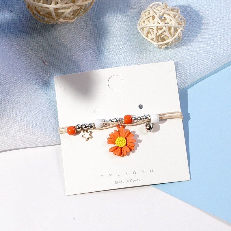 FIMAODZ Süße Blume Gänseblümchen Armbinde Perlen Getrocknete Blumen Löwenzahn Blüte Bunte Charme Armbänder für Frauen Mädchen: 4