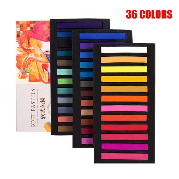 Conjunto de Pastel suave, tiza cuadrada, caja de 12/24/36/48 colores surtidos, pizarra para profesores: 36 colors