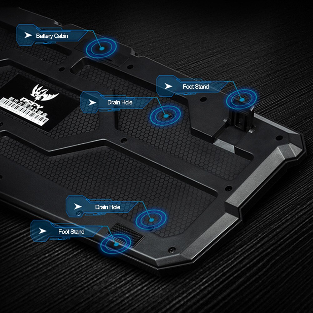 2.4GHz Wireless Keyboard Gaming Keyboard Mouse Combo 19 Keys Anti-ghosting Adjustable DPI Mouse USB Receiver Adapter Mouse Mat