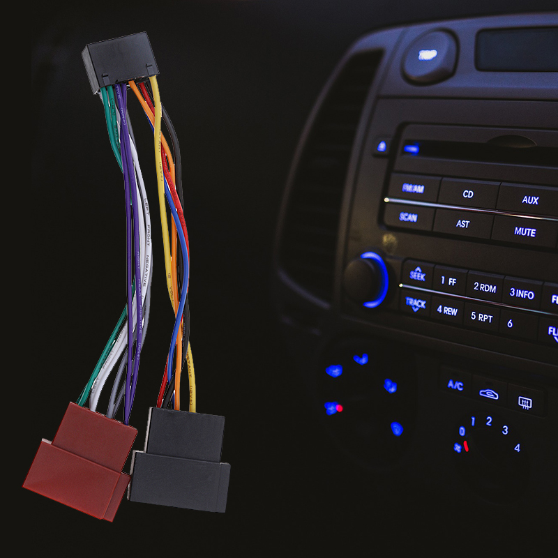 1 stuks Kabelboom Adapter Voor Kenwood/JVC Auto Stereo Radio ISO Standaard Connector Adapter 16 Pin Plug Kabel