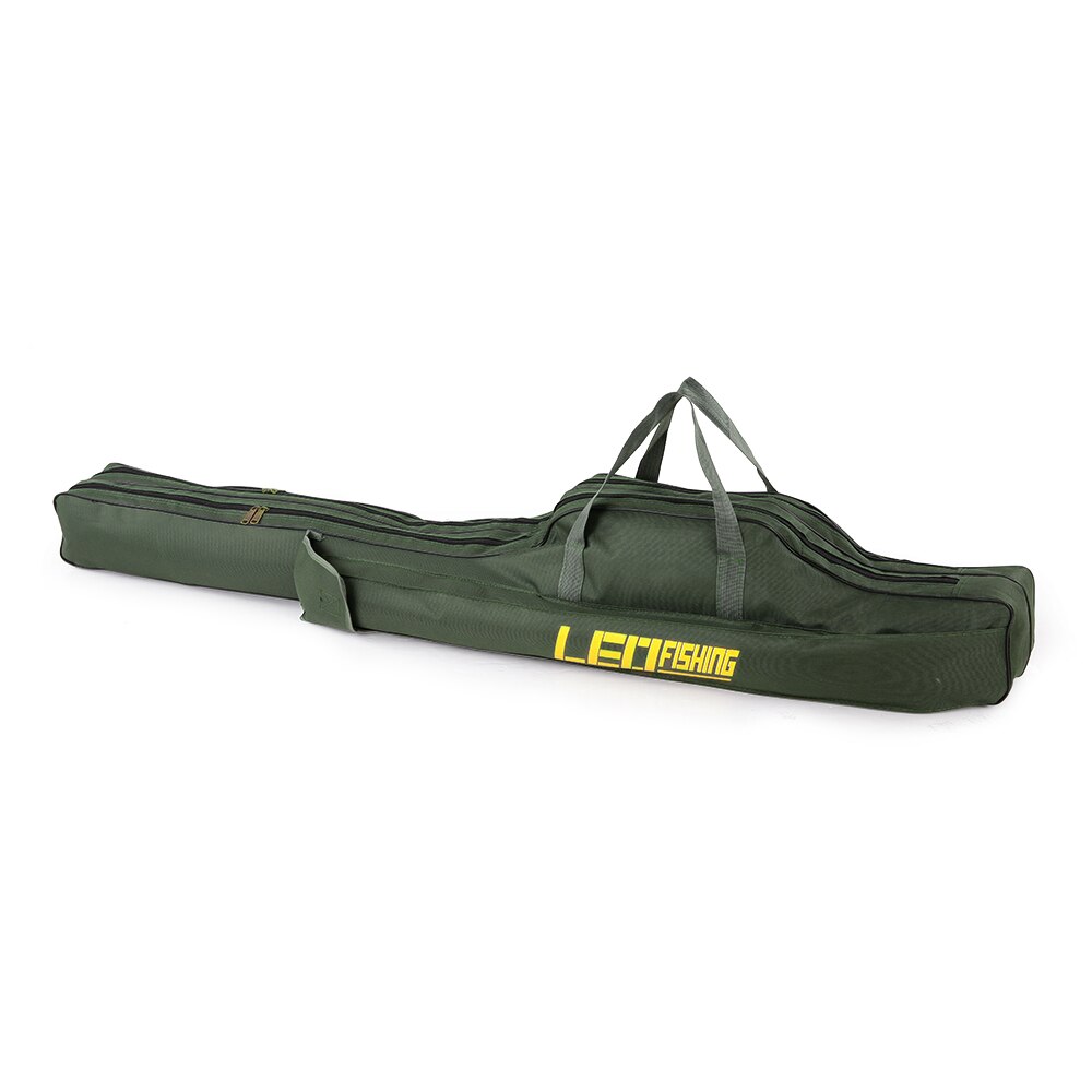 LEO Fishing Rod Bags 100cm/150cm Foldable Multi-function Fishing Bags Fishing Tackle Storage Case with Pouch Holder for Pesca: green 150 cm