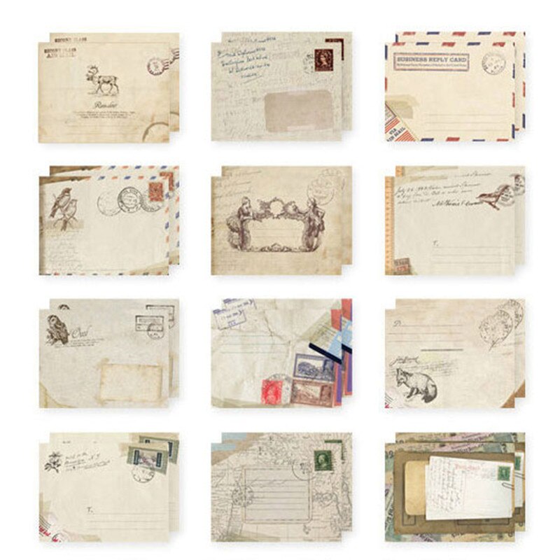 9.5x7.2cm 12pcs Small Envelope Retro Color Mini Envelope Office School Supplies Paper Envelopes For Card Scrapbooking: Default Title