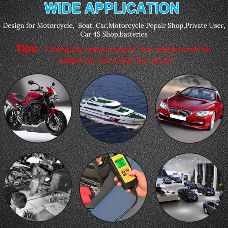 Car Battery Tester Analyze Auto Vehicle 12V LCD Digital Battery Test System Analyzer Voltage Resistance CCA Diagnostic Tool