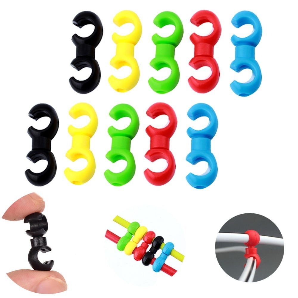 20/10 pcs Bicycle MTB Brake Cable S Style Clips Buckle Hose Guide Bike Cross Line Clip