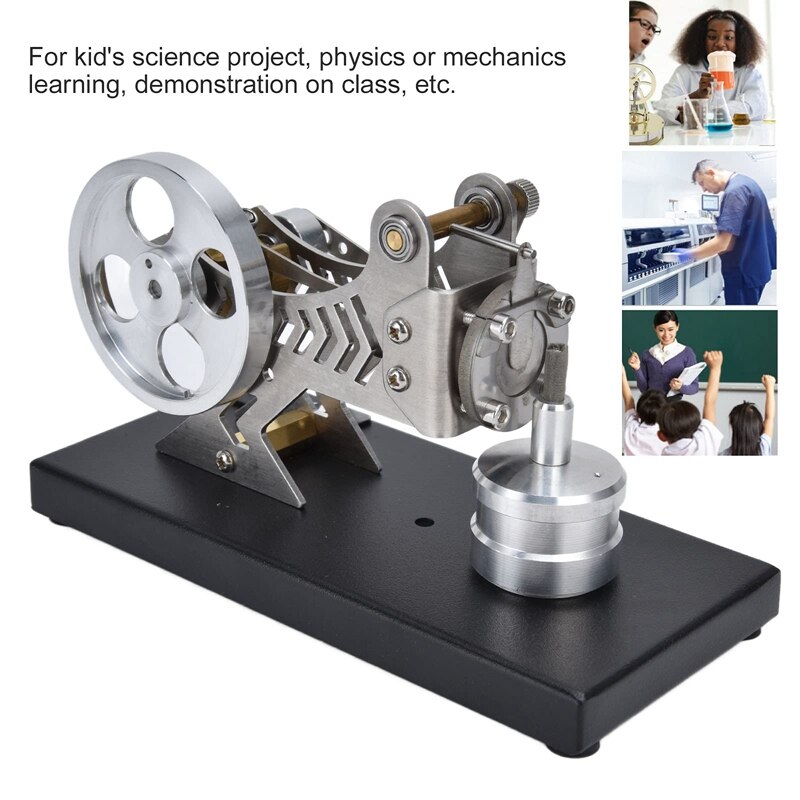 Motor Stirling de vacío completamente de Metal, turbina de Gas , conjunto de modelos de motor de vapor, juguete de experimento físico,