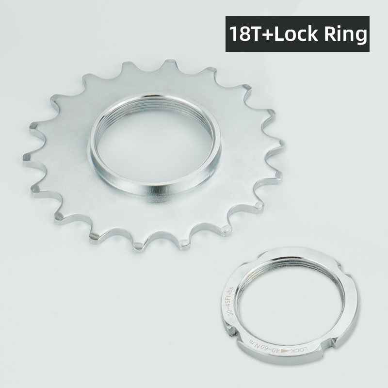 Deemount fast gear cykel friløb tandhjul nav låsning 1 speed fixie cykel gevind låseringe 13t 14t 15t 16t 17t 18t: Lysegrå