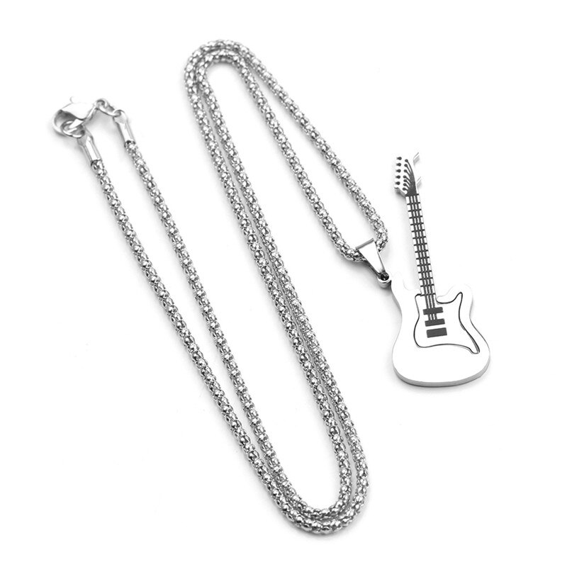Rock Elektrische Gitaar Hanger Kettingen Rvs Hip Hop Sieraden Accessoire Voor Vrouwen Mannen: XL1848