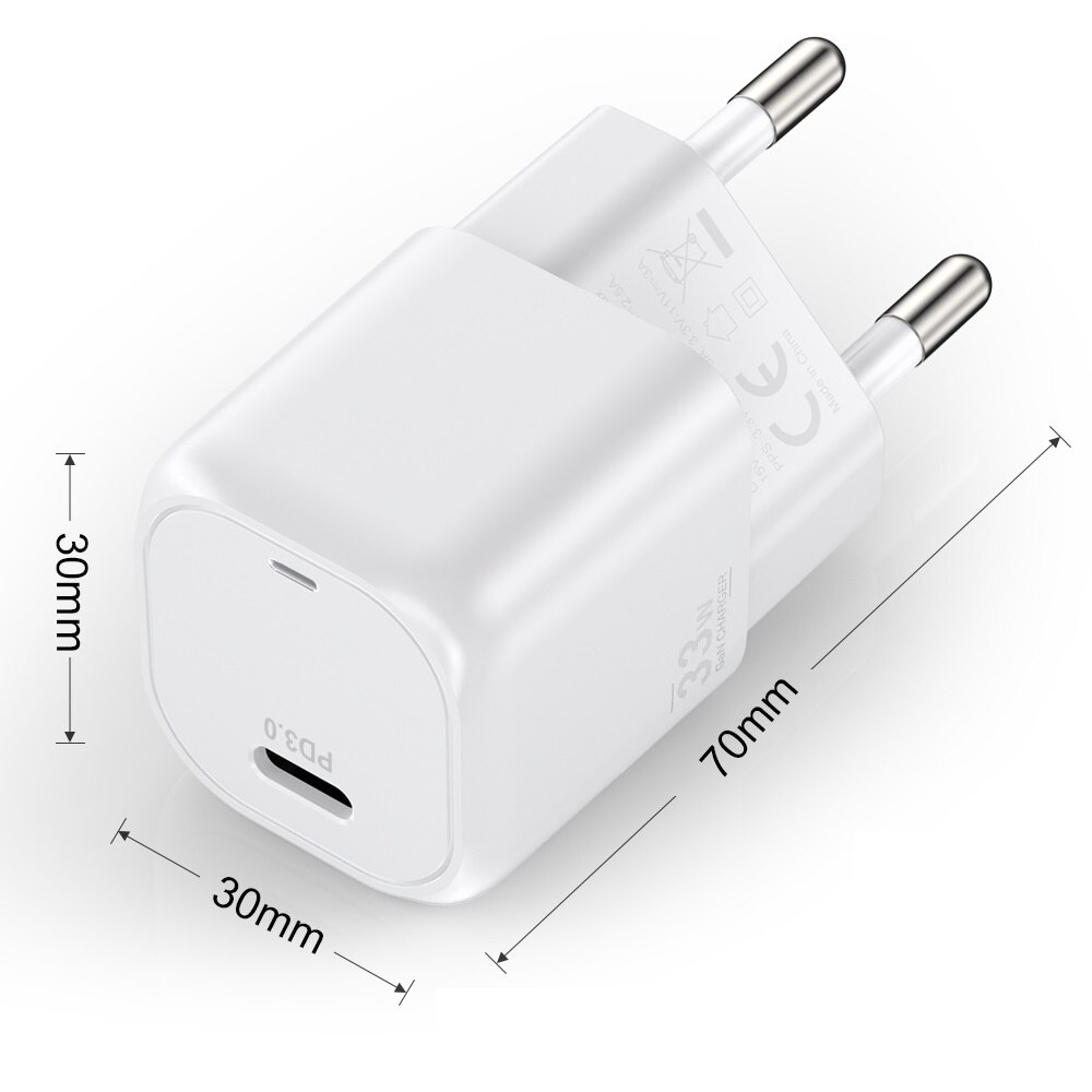 Electop 33W Usb C Gan Charger Met Led Fast Charger Pps Pd 3.0 Type C Fast Charger Voor Iphone 13 12 11 Samsung Laptop Adapter: EU white
