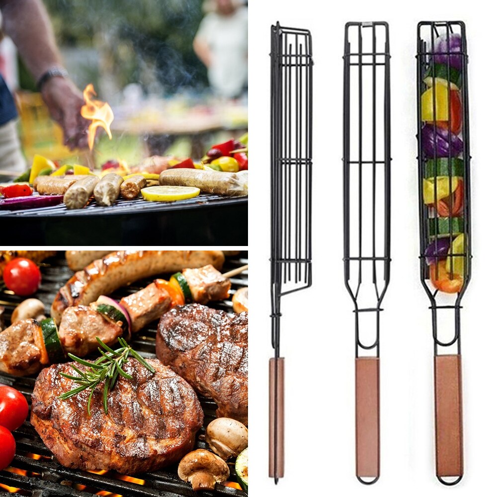 BBQ Tools Easy Kebab Barbecue Baskets Vegetables Barbeque Food Holder Meat Portable Washable Barbeque Clip Kitchen Accessories